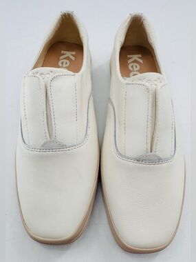 Keds Square Toe Pull On Platform Leather Tennis Shoes Flats Size 9.5 Slip Ons